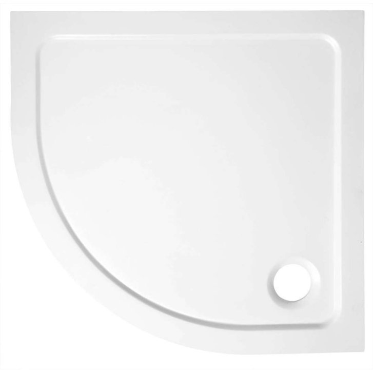 Aqualine - Sprchová vanička TECMI, štvrťkruhová, 80x80x3 cm, biela PQ558
