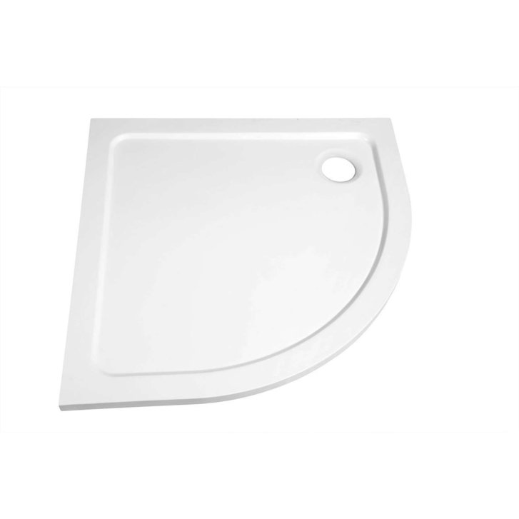 Aqualine - Sprchová vanička TECMI, štvrťkruhová, 80x80x3 cm, biela PQ558