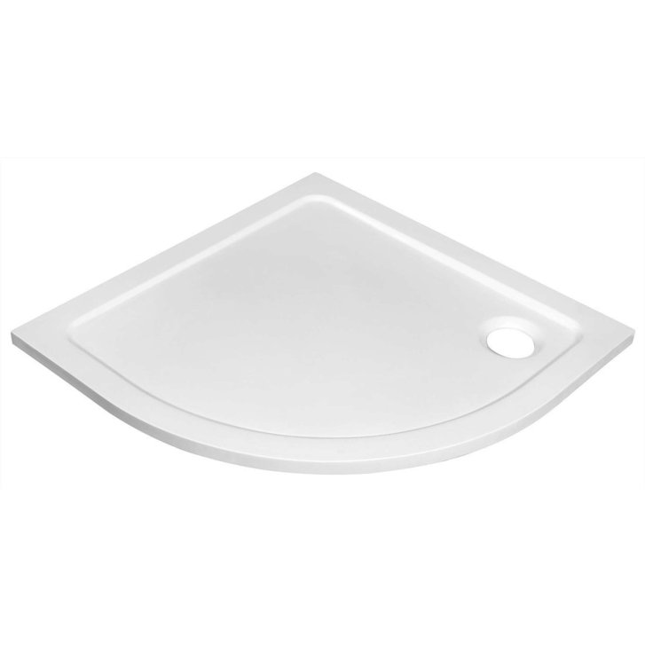 Aqualine - Sprchová vanička TECMI, štvrťkruhová, 80x80x3 cm, biela PQ558