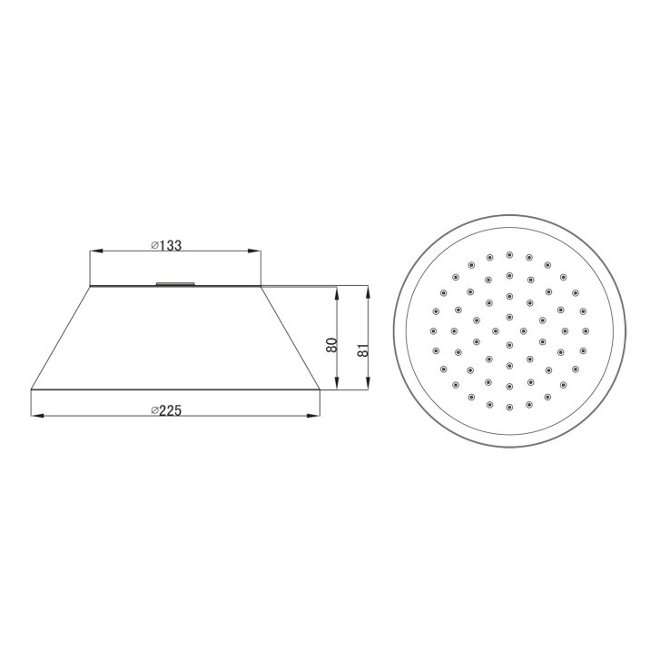Sapho - Horná sprcha, priemer 23 cm, chróm MH032