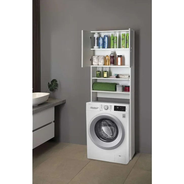 Aqualine Simplex Eco - Skrinka za práčku Simplex Eco 63x25x190 cm, biela SIME715