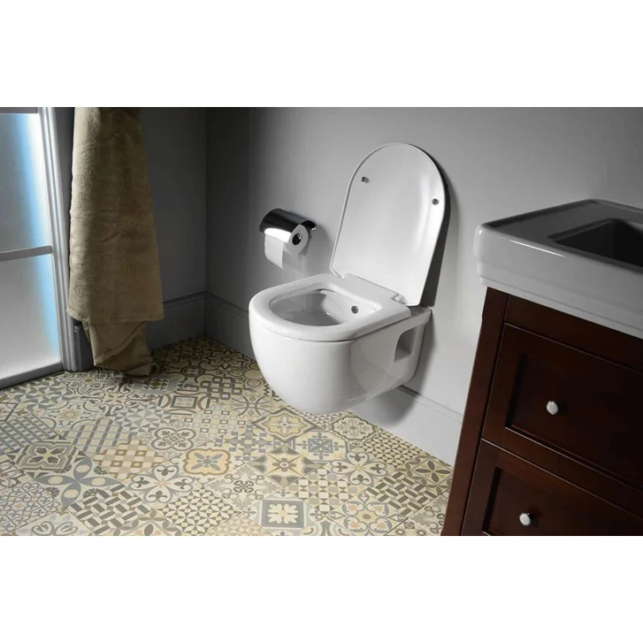 Sapho Brilla - Závesné WC s bidetovou spŕškou, Rimless, biela 100612