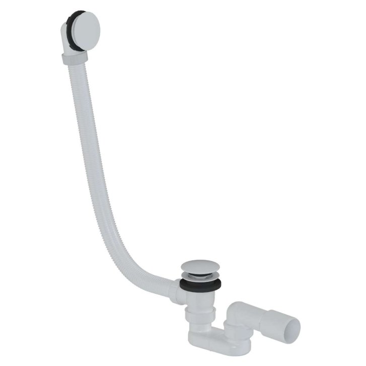 kielle - Vaňová odtoková a prepadová súprava Click-Clack, dĺžka 1000 mm, matná biela 116010111