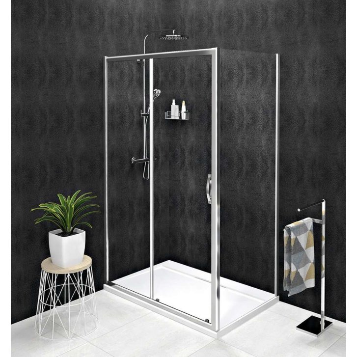 Gelco Sigma - Sprchové dvere Simply dvojdielne 120 cm, Coated Glass, lesklý hliník/číre sklo GS1112