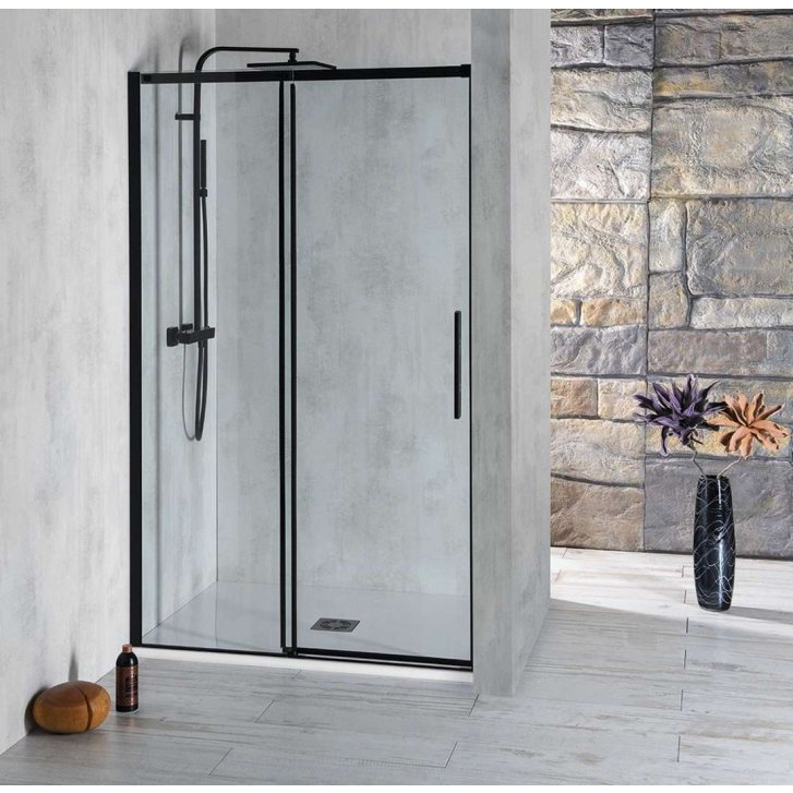 Polysan Altis Line - Sprchové dvere dvojdielne Black, 157-161 cm, matná čierna/číre sklo AL4312B