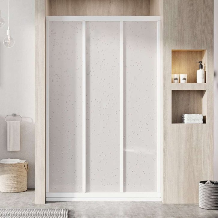 Ravak Supernova - Sprchové dvere trojdielne ASDP3-80, 77-81 cm, biela/Pearl 00V401R211