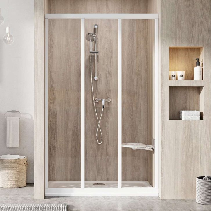 Ravak Supernova - Sprchové dvere trojdielne ASDP3-80, 77-81 cm, biela/číre sklo 00V401R2Z1