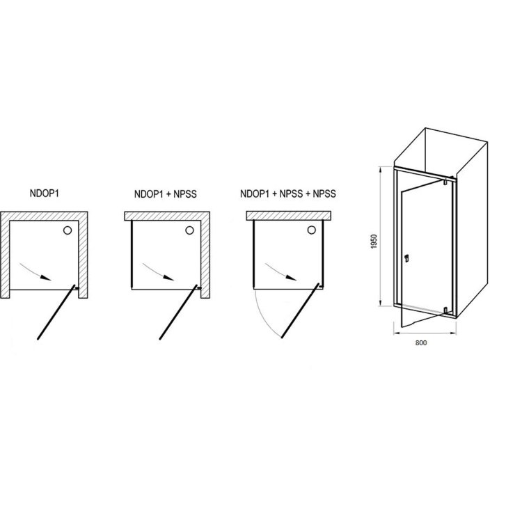 Ravak Nexty - Sprchové dvere pivotové 80 cm, čierna/číre sklo 03O40300Z1