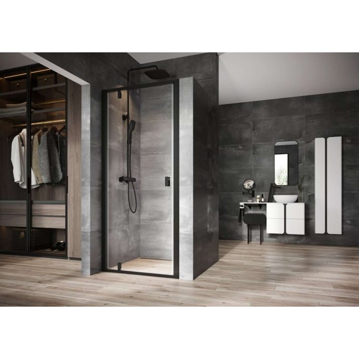 Ravak Nexty - Sprchové dvere pivotové 90 cm, čierna/číre sklo 03O70300Z1