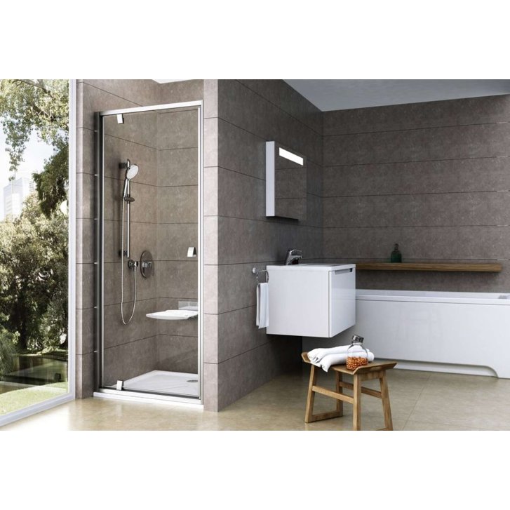 Ravak Pivot - Sprchové dvere pivotové, 90 cm, satin/číre sklo 03G70U00Z1