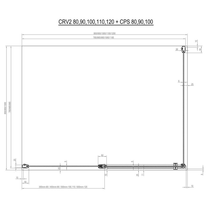 Ravak Chrome - Sprchové dvere CRV2-80, 78-80 cm, satin/číre sklo 1QV40U00Z1
