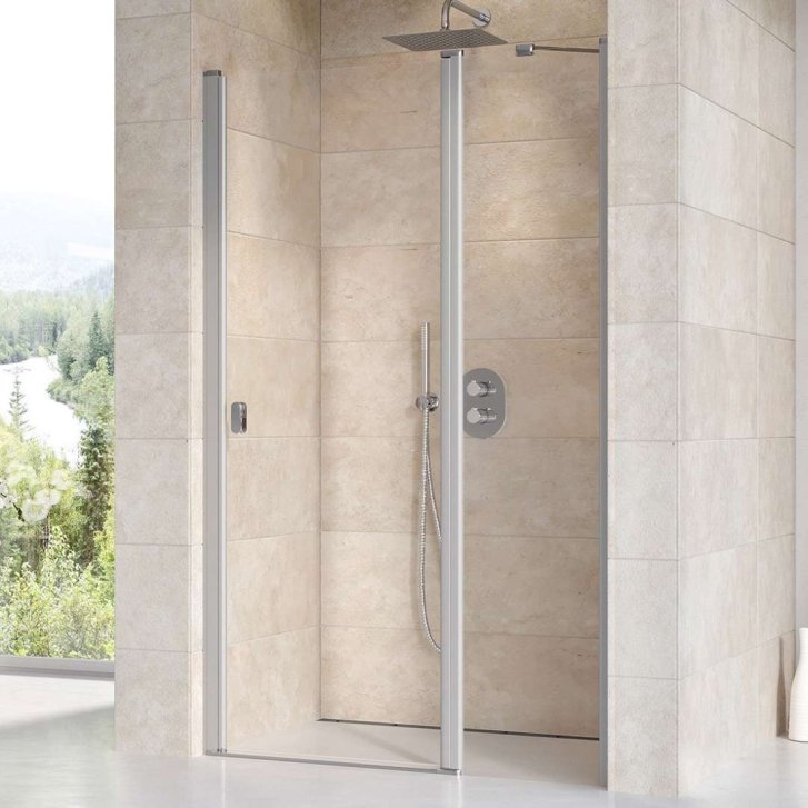Ravak Chrome - Sprchové dvere dvojdielne CSD2-100, 98-101 cm, satin/číre sklo 0QVACU00Z1