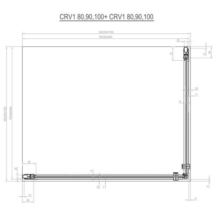 Ravak Chrome - Sprchové dvere CRV1-80, 78-80 cm, satin/číre sklo 1QV40U01Z1