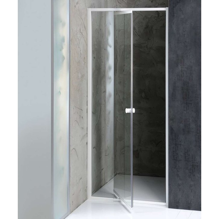 Aqualine Amico - Sprchové dvere výklopné, 104-122x185 cm, číre sklo/biela G100