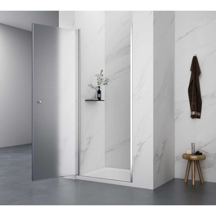 Aqualine Pilot - Sprchové dvere, 190x71 cm, lesklý hliník/sklo Brick PT070W