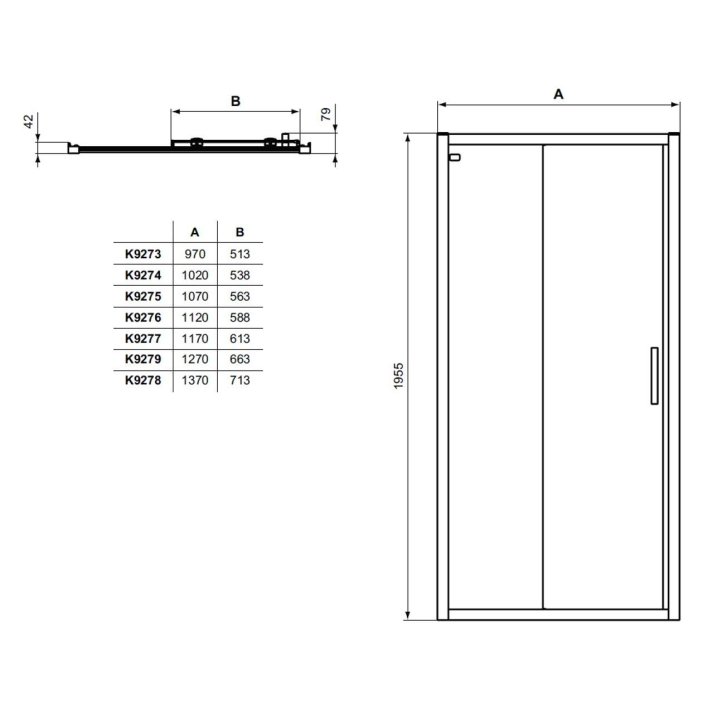 Ideal Standard Connect 2 - Posuvné sprchové dvere, dvojdielne, 140 cm, silver bright/číre sklo K9278EO