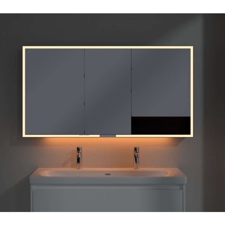 Villeroy & Boch My View+ - Zrkadlová skrinka s LED osvetlením 140x75x17 cm, 3 dvierka, matná čierna B4811400