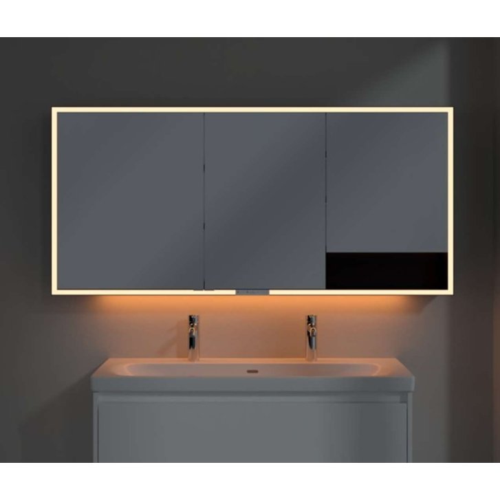 Villeroy & Boch My View+ - Zrkadlová skrinka s LED osvetlením 160x75x17 cm, 3 dvierka, matná čierna B4811600