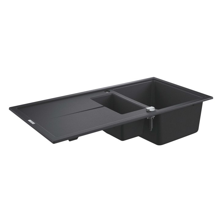Grohe - Kompozitný drez K400 s automatickým odtokom, 100x50 cm, granitová čierna 31642AP0