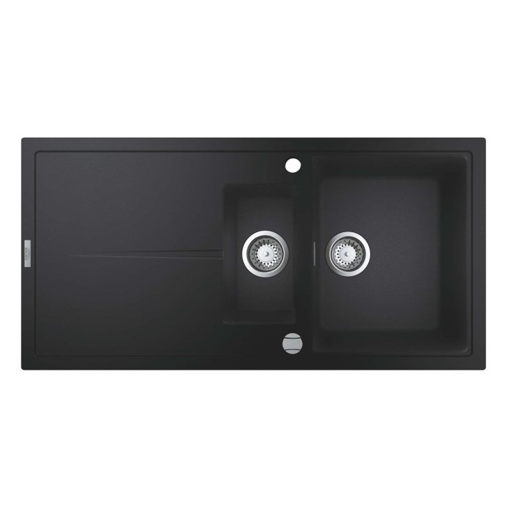Grohe - Kompozitný drez K400 s automatickým odtokom, 100x50 cm, granitová čierna 31642AP0