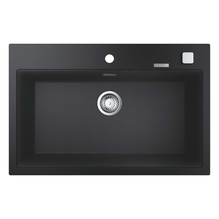 Grohe - Kompozitný drez K700 s automatickým odtokom, 78x51 cm, granitová čierna 31652AP0
