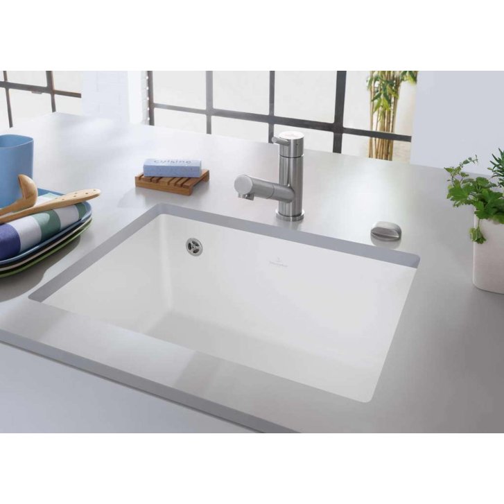 Villeroy & Boch Subway - Keramický drez 55x44 cm s odtokom, CeramicPlus, alpská biela 331001R1