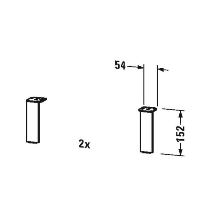 Duravit - Podstavné nožičky, 2 ks, chróm UV999300000