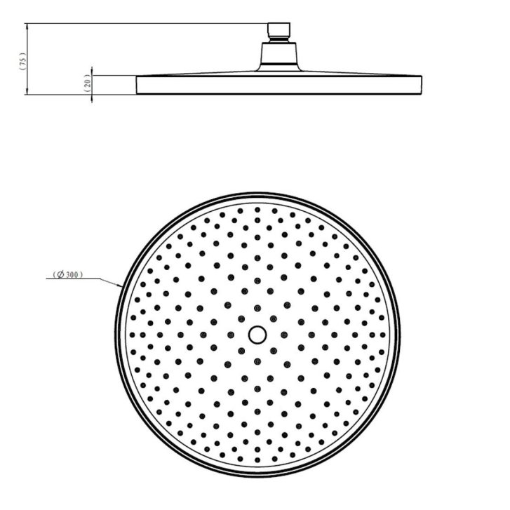 kielle Nefia - Hlavová sprcha 300, sprchové rameno 350 mm, matná čierna 20127SE4
