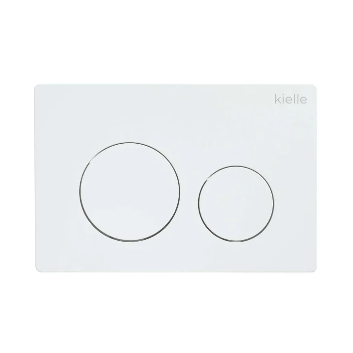 kielle Genesis New - Set predstenovej inštalácie, kompaktného klozetu Gaia, Rimless, dosky softclose a tlačidla Gemini New I, lesklá biela 30528SS82