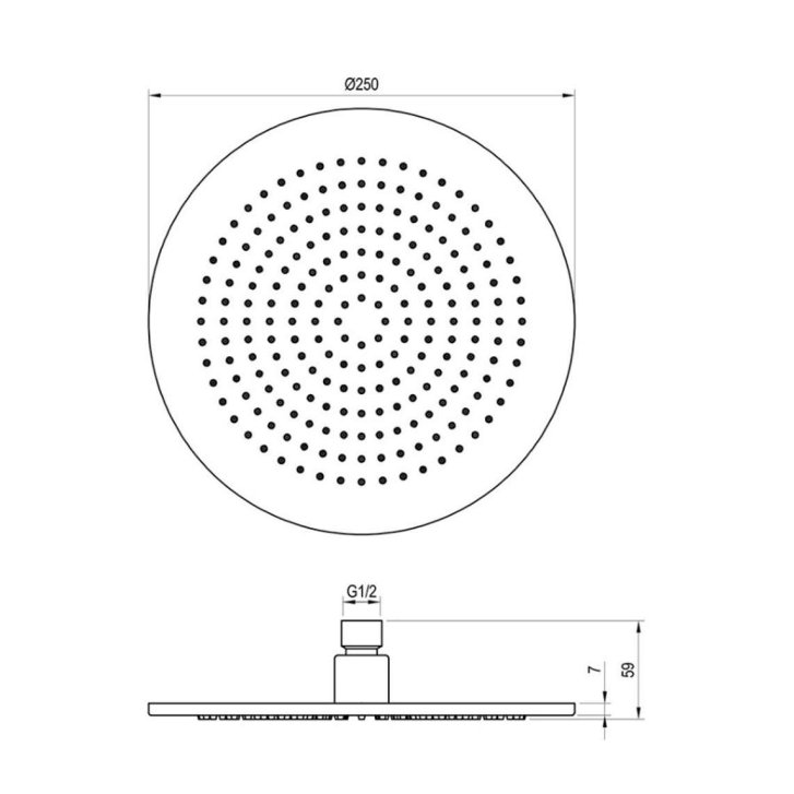 Ravak - Hlavová sprcha, priemer 25 cm, kefované zlato X07P1238