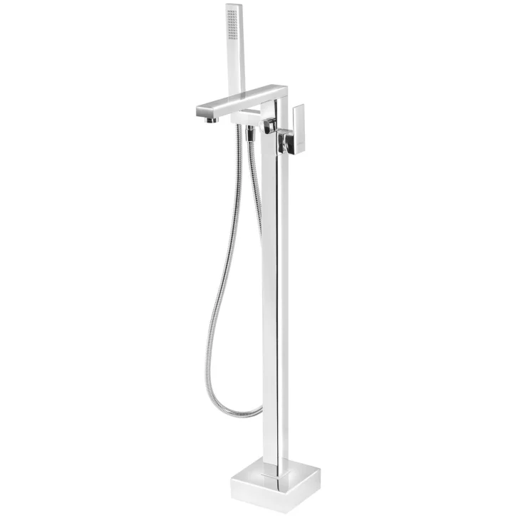 Sapho Cubemix - Vaňová batéria do podlahy, s telesom, s príslušenstvom, chróm CM021