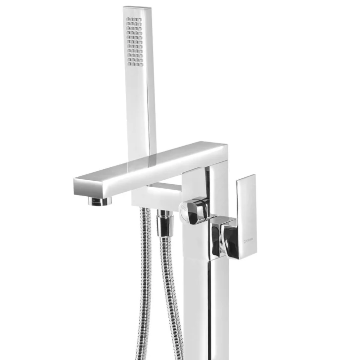 Sapho Cubemix - Vaňová batéria do podlahy, s telesom, s príslušenstvom, chróm CM021