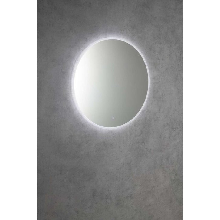 Aqualine - Zrkadlo s LED osvetlením, priemer 60 cm, dotykový senzor UR060