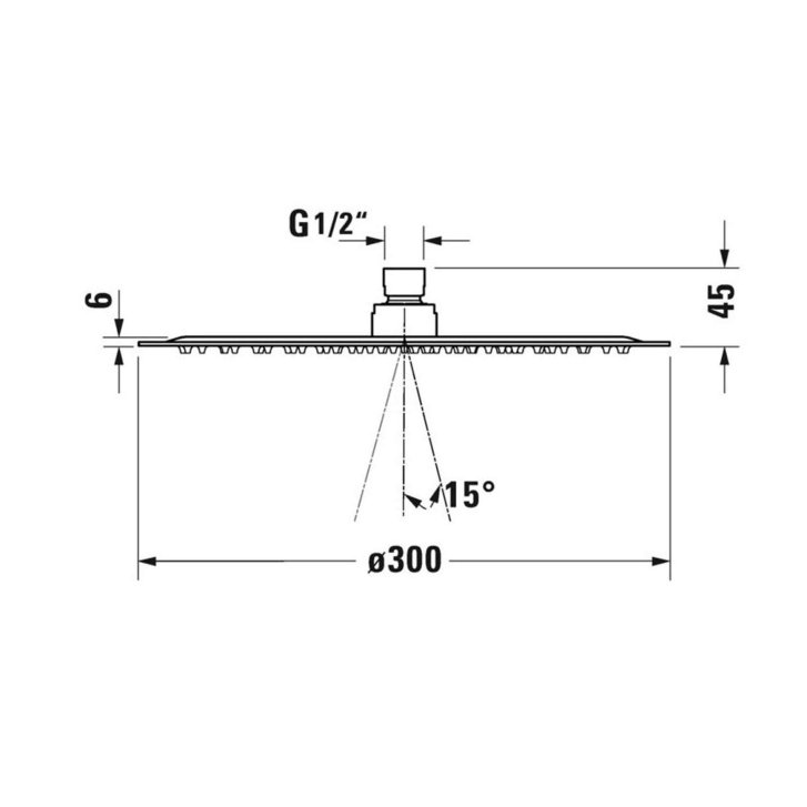 Duravit - Hlavová sprcha, priemer 30 cm, kefovaná nerezová UV0660020070