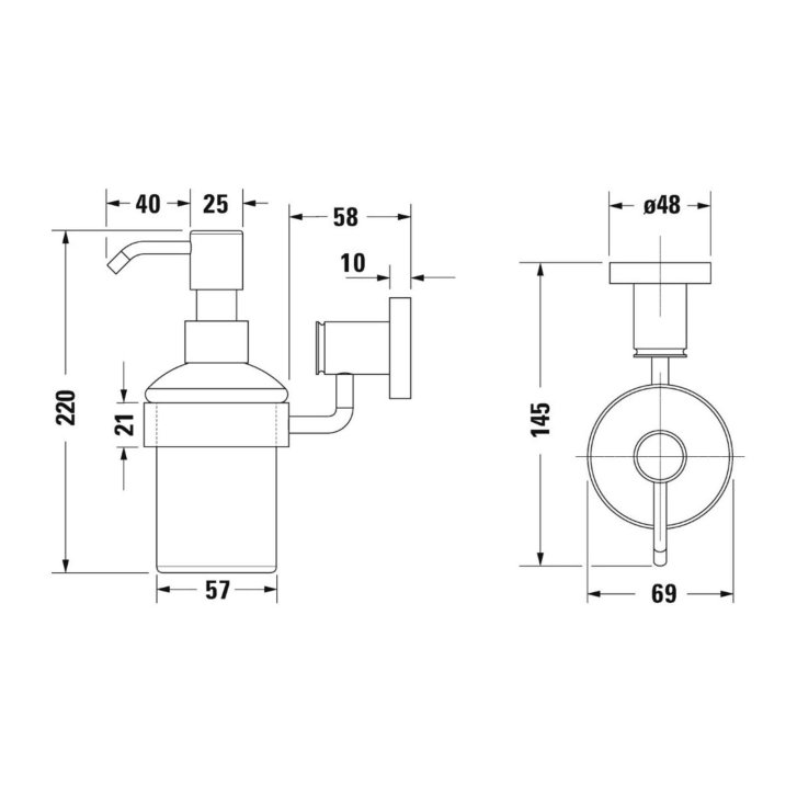 Duravit D-Code - Dávkovač mydla s držiakom, sklo/matná čierna 0099164600