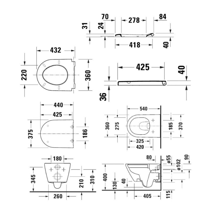 Duravit D-Code - Závesné WC s doskou SoftClose, Rimless, biela 49030900B2