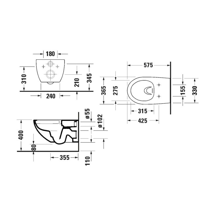 Duravit Architec - Závesné WC, Rimless, DuraShield, matná biela 257209AC00