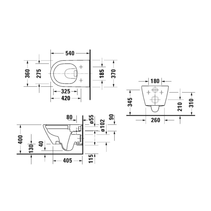 Duravit D-Neo - Závesné WC, Rimless, DuraShield, antracit 257709AD00