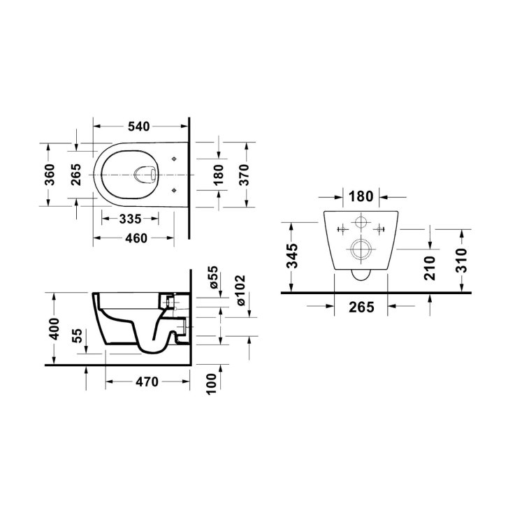 Duravit ME by Starck - Závesné WC, Rimless, DuraFlush, DuraShield, biela 290709AA00