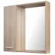 Aqualine Zoja - Zrkadlová skrinka s LED osvetlením, 60x60x14 cm, 1 dvierka, ľavá, dub platin 45027S