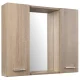 Aqualine Zoja - Zrkadlová skrinka s LED osvetlením, 70x60x14 cm, 2 dvierka, dub platin 45029S