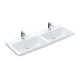 Villeroy & Boch Subway 3.0 - Dvojumývadlo nábytkové, 130x47 cm, bez prepadu, otvory na batérie, CeramicPlus, Stone White 4A71D1RW