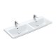 Villeroy & Boch Subway 3.0 - Dvojumývadlo nábytkové, 130x47 cm, s prepadom, otvory na batérie, CeramicPlus, Stone White 4A71D5RW