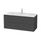 Duravit L-Cube - Umývadlová skrinka, 55x122x48 cm, 2 zásuvky, grafit mat LC624304949