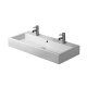 Duravit Vero - Dvojumývadlo nábytkové, 100x47 cm, s prepadom, 2 otvory na batérie, biela 0454100026