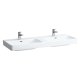 Laufen Pro S - Dvojumývadlo, 130x46 cm, s 6 otvormi na batérie, s LCC, biela H8149684001081