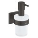 Grohe QuickFix Start Cube - Dávkovač mydla s držiakom, sklo/matná čierna 410982430