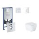 Grohe Rapid SLX - Set predstenovej inštalácie, klozetu, dosky SoftClose a tlačidla Skate Cosmopolitan, alpská biela SANI11BB3113