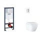 Grohe Rapid SL - Set predstenovej inštalácie, klozetu, dosky SoftClose a tlačidla Skate Cosmopolitan, Triple Vortex, Moon White SANI11BB3123