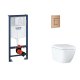 Grohe Rapid SL - Set predstenovej inštalácie, klozetu, dosky SoftClose a tlačidla Skate Cosmopolitan, Triple Vortex, kefovaný Warm Sunset SANI11BB4128